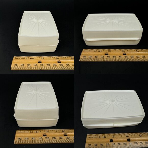 Vtg Lustro Ware Plastic Travel Hinged Bar Soap Container w Starburst White READ - Picture 4 of 15